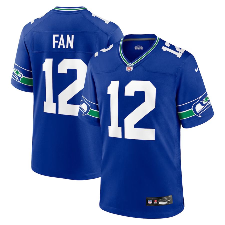 Men Seattle Seahawks #12 12th Fan Nike Royal Throwback Player Game NFL Jersey->tennessee titans->NFL Jersey